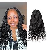 ToyoTress Boho Crochet Braids Human Hair - 12 Inch 8 Packs (96 Strands) Handmade Pre-Looped Croch...
