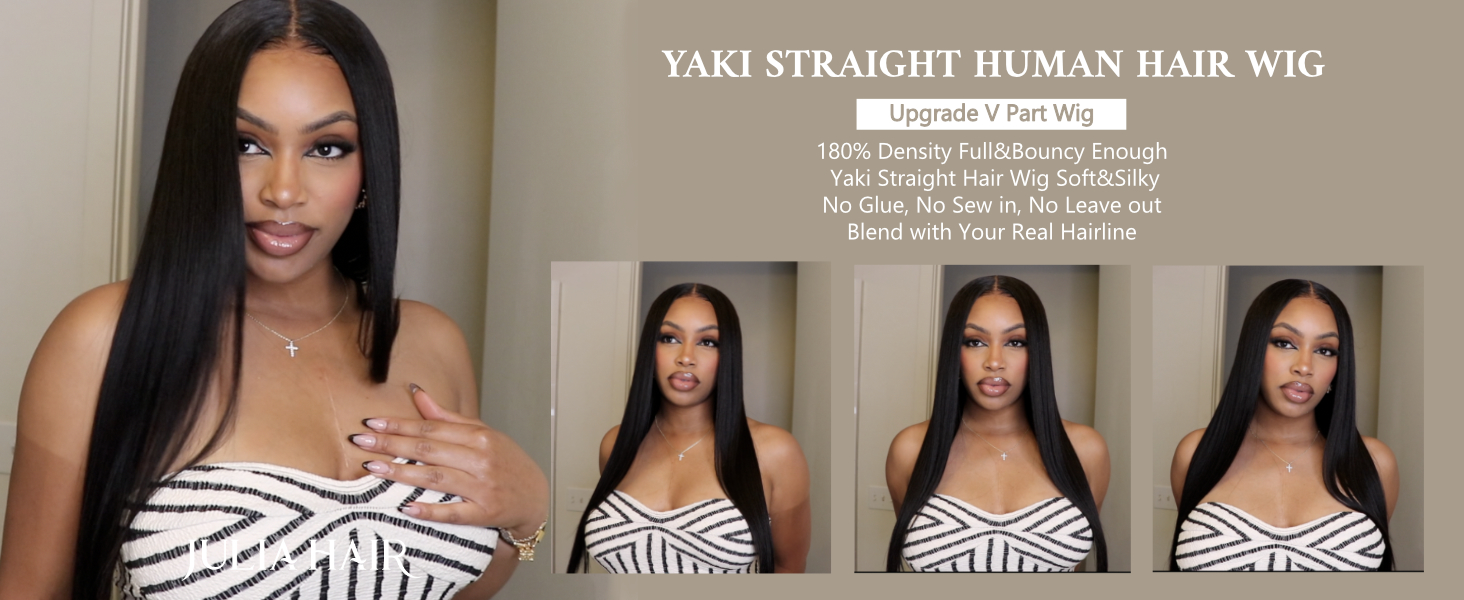 v part wig no leave out half clip in wigs