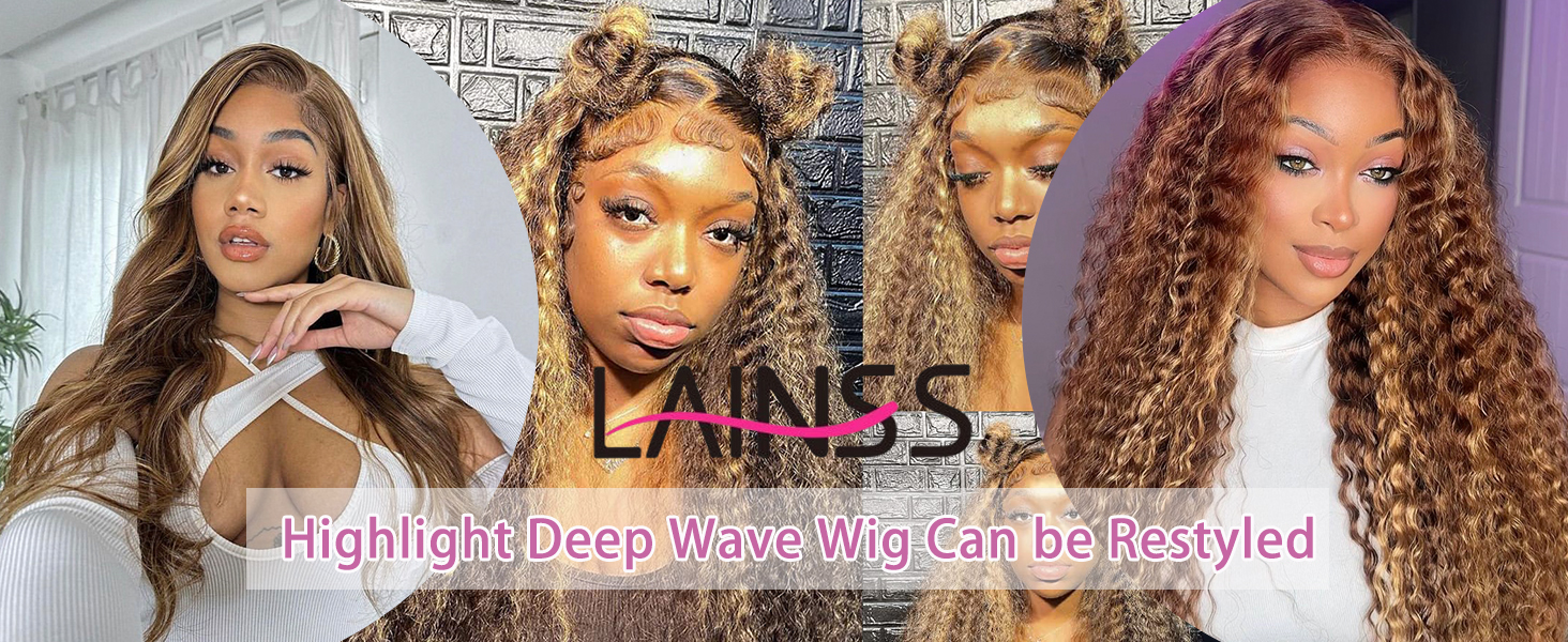 P4/27 Highlight Curly Wig Human Hair