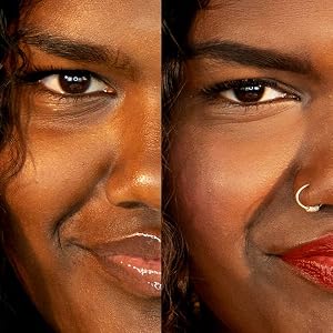 face base powder foundation before and after in medium dark skin