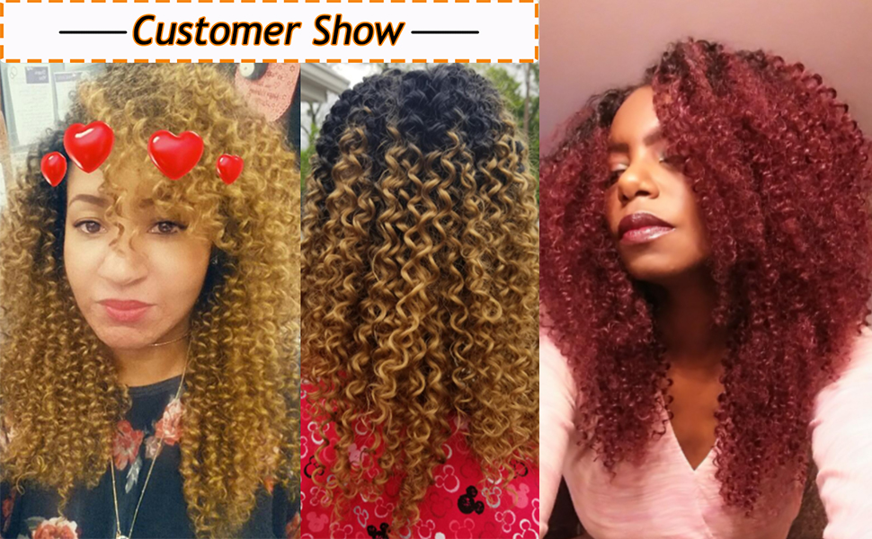 kinky curly synthetic hair bundles