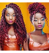 Boho Faux Locs Crochet Hair 5 Packs 22inch Red River Faux Locs Crochet Hair Curly Faux Locs Wavy ...