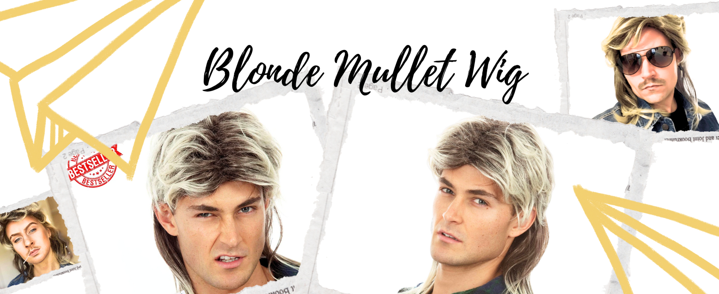 Mens Wig | Joe Dirt Wig Men's Mullet Wig 80s Wig Men — Compatible with George Michael Mullet Wig Men