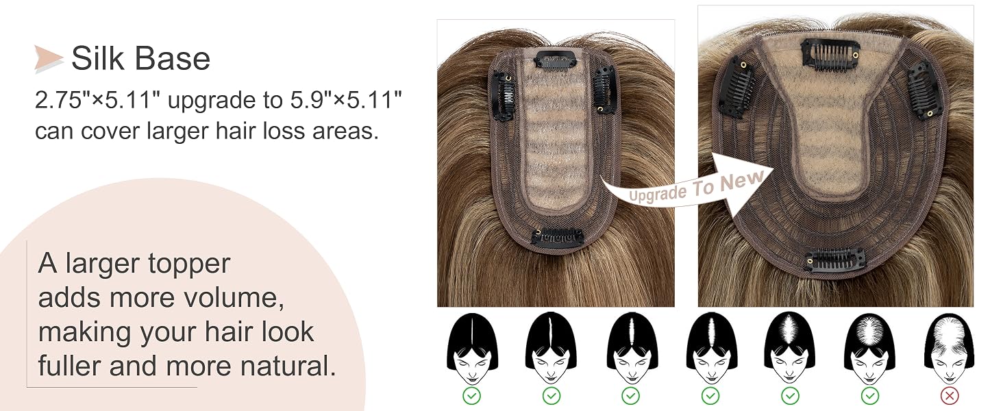 SEGOHAIR human hair toppers for women