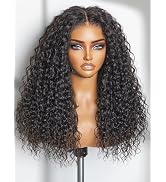 LUVME HAIR All-Day Comfort Water Wave 5X5 Deep Wave Lace Front Wigs Human Hair Curly Hair gluele...