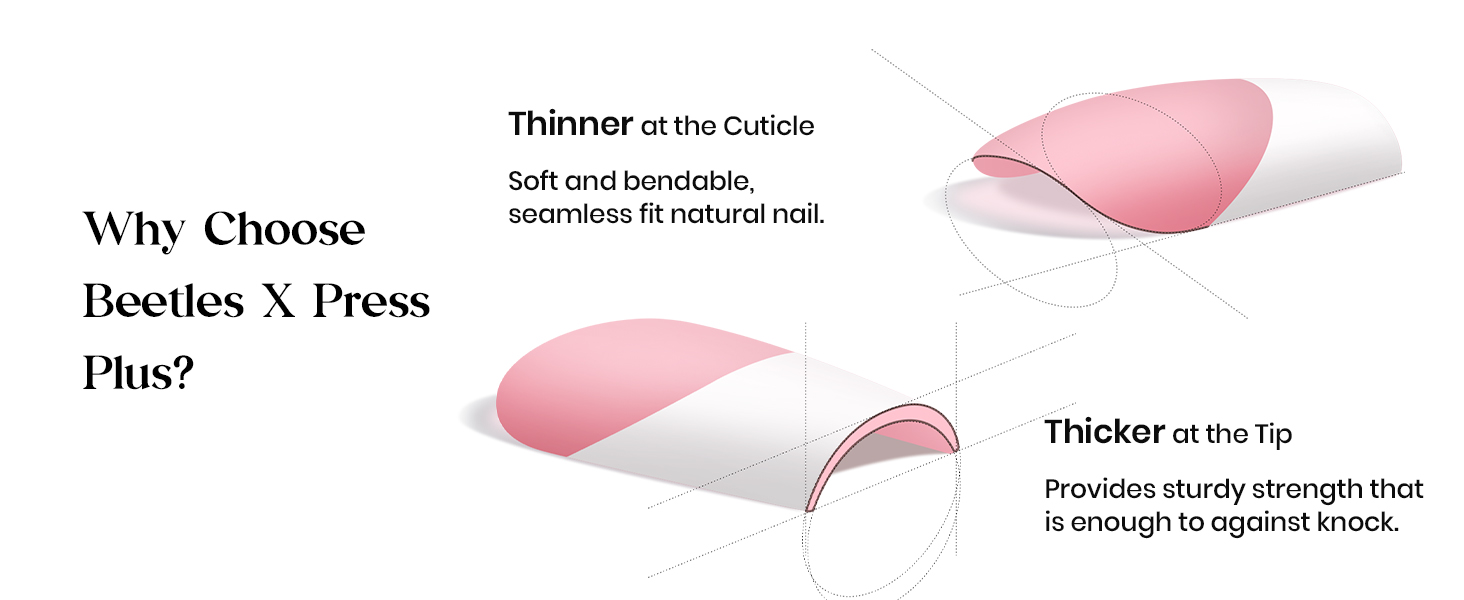 Pink Long Square Press On Nails