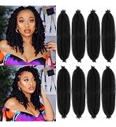 Afro Twist Hair 16 Inch 8 Packs, Springy Afro Twist Hair Pre Fluffed Spring Twist Hair Pre Stretc...