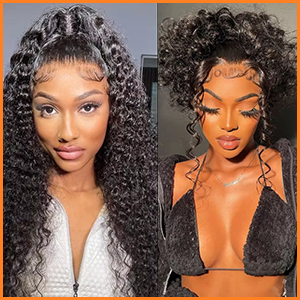 360 curly wig human hair