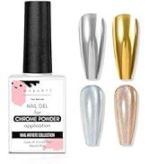 Makartt Gel Top Coat for Chrome Nail Powder - 15ml Clear No Wipe High Gloss Top Coat Gel Nail Pol...