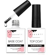 Makartt 2 Pcs Gel Top Coat and Base Coat Set - No Wipe Shine Finish Soak Off Base Top Coat Long L...