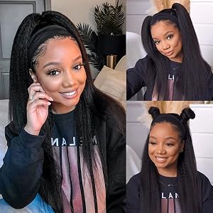 kinky straight headband wig