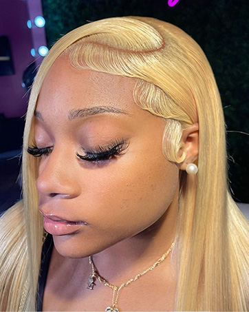 Honey blonde lace front wig human hair