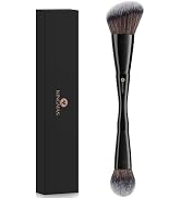 KINGMAS Foundation & Bronzer Duo Brush, Dual-ended Angled & Round Top Contour Makeup Brush, Synth...