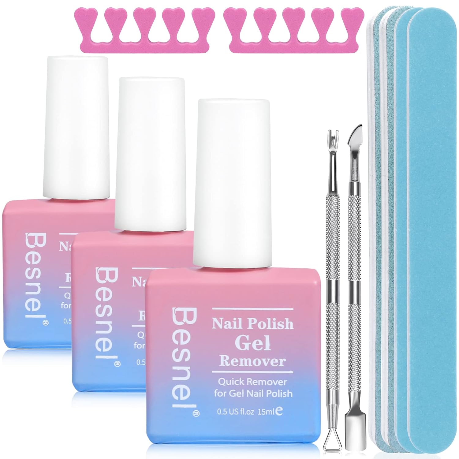 3-Pack Professional Gel Nail Polish Remover for Easy, Effective Nail Care