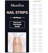 MelodySusie Semi Cured Gel Nail Strips (Crystal Clear Cat Eye)- Works with Nail lamp, Salon-Quali...