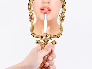 mirror comb set Mother's Day Easter handheld hand metal handle makeup vanity folding foldable