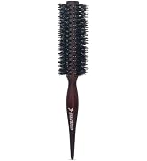Professional Round Hair Brush with Natural Boar Bristles - Wooden Handle Styling Tool for Blow Dr...