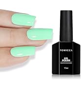 TOMICCA Green Gel Polish, Bright Green Nail Polish Gel, Soak Off UV LED Macaron Gel Polish Fast D...