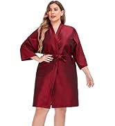Salon Client Gown Robes Cape, Hair Salon Smock for Clients- Kimono Style (Red)