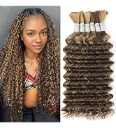Ombre Braiding Hair Human Braiding Hair for Boho Braids Human Hair 20 Inch 6 Bundles/Pack 150g De...