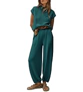 PRETTYGARDEN Womens Two Piece Outfits Sweater Sets Knit Pullover Tops And High Waisted Pants Matc...