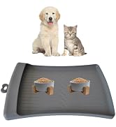 kathson Silicone Pet Feeding Mat,Waterproof Dog Cat Bowl Placemats Non-Slip Pets Food Mats Tray w...