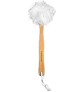 Shower Loofah on a Stick Body & Back Scrubber - Long Handled Mesh Bath Sponge Pouf Luffa Brush on...