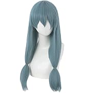 Aadesso Anime JJK Cosplay Wig Mahito wig Long Straight Lake Blue Cosplay Wig Synthetic Hair Hallw...