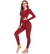 BENEUDNER Long Johns Thermal Underwear for Women Fleece Lined Base Layer Pajama Set Cold Weather