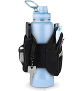 SITHON Gym Water Bottle Pouch Caddy, Non-Slip Water Bottle Sleeve Bag for Gym with Double Side Po...