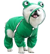 MANON ROSA Dog Raincoat Waterproof & Quick-Drying Puppy Rain Coat with Hood and Leash Hole Cute H...