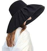 BENEUNDER Large Brim Floppy Sun Hats for Women Summer Beach Sun Hat Foldable UPF 50+