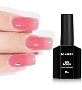 TOMICCA Gel Nail Polish, Strawberry Red Gel Polish, Light Red Jelly Nail Polish Quick Dry, Soak O...