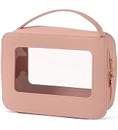 Clear Makeup Bag Transparent Cosmetic Bag Large Toiletry Bag With Zipper Double Sided Travel Make...