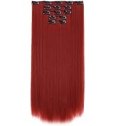 Red Hair Extensions，HSPJHTM Clip in Hair Extensions for Women，Halloween hair extension 22