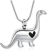 Minicremation Cremation Urn Necklace for Ashes Dinosaur Memorial Jewelry Pendant for Women Men Ke...