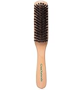 GranNaturals Boar Bristle Slick Back Hair Brush - Soft/Medium Smoothing Hairbrush to Style, Polis...
