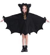 Bat Costume for Kids Animal Cosplay Girls Black Cute Cozy Children Halloween Vampire Zipper Dress