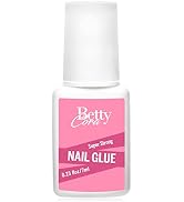 Pink Nail Glue for Press on Nails, BettyCora 90% Extra Strong Brush On Nail Glue Long Lasting Nai...