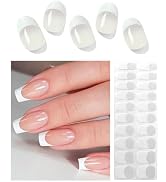 Wahrshei Semi Cured Gel Nail Strips, 20pcs Gel Nail Stickers Work with UV, Gel Nail Wrapsfor Home...