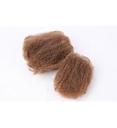YudragonFt afro kinky bulk human hair 16 Inch 30g/Bundle color brown afro kinkys bulk human hair ...