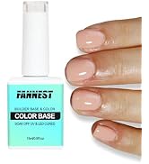 FANNEST Nude Pink Gel Nail Polish, Summer French Manicure Varnish Curing, Hema Free Rubber Base B...
