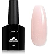 TOMICCA Nude Glitter Gel Nail Polish, Shimmer Light Nude Gel Polish, Soak Off UV Transparent Spar...