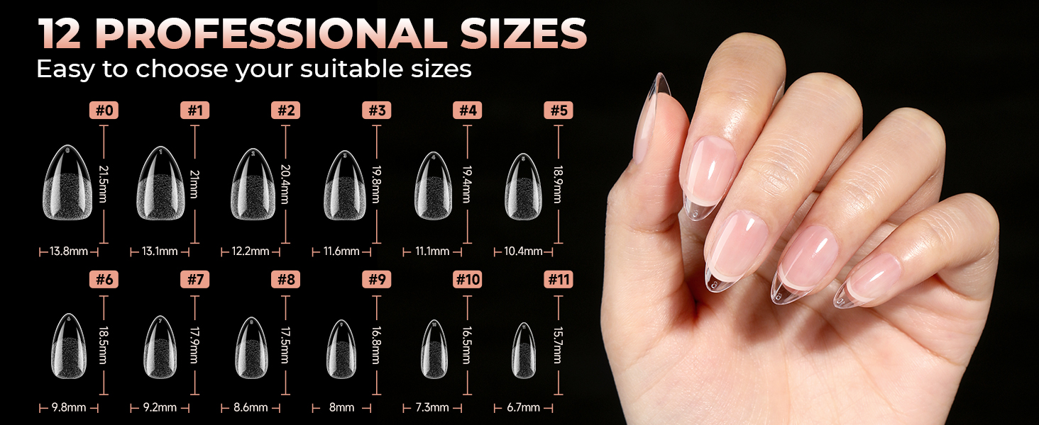 short almond nail tips