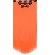 Orange Hair Extensions,HSPJHTM Clip in Hair Extensions for Women,Halloween hair extension 22