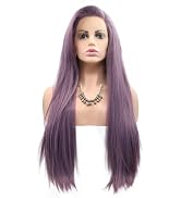 Wiginway Long Straight Synthetic Light Brown Wigs with Simulated Scalp Wigs Natural Looking Hair ...