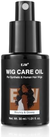 EJW Wig Treatment Oil Spray – Argan, Coconut & Jojoba Blend – Anti-Frizz Serum for Synthetic & Human Hair Wigs – Smooths, Adds Shine & Extends Wig Life – 1.01 fl. oz