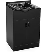 Paddie Black Shampoo Backwash Station for Salons, Salon Station with Shampoo Bowl, Suitable Heigh...