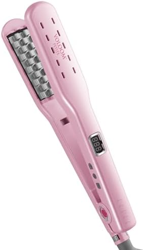 VOLOOM Petite 1” Inch Professional Volumizing Ceramic Flat Iron - Hair Volumizer & Styling Tool with Adjustable Temp & Auto Shut-Off for Lasting Volume for Medium or Fine Hair - Heat Resistant Case