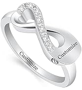 Minicremation Cremation Jewelry Urn Ring for Ashes Infinity Crystal Memorial Ring for Human Dog C...